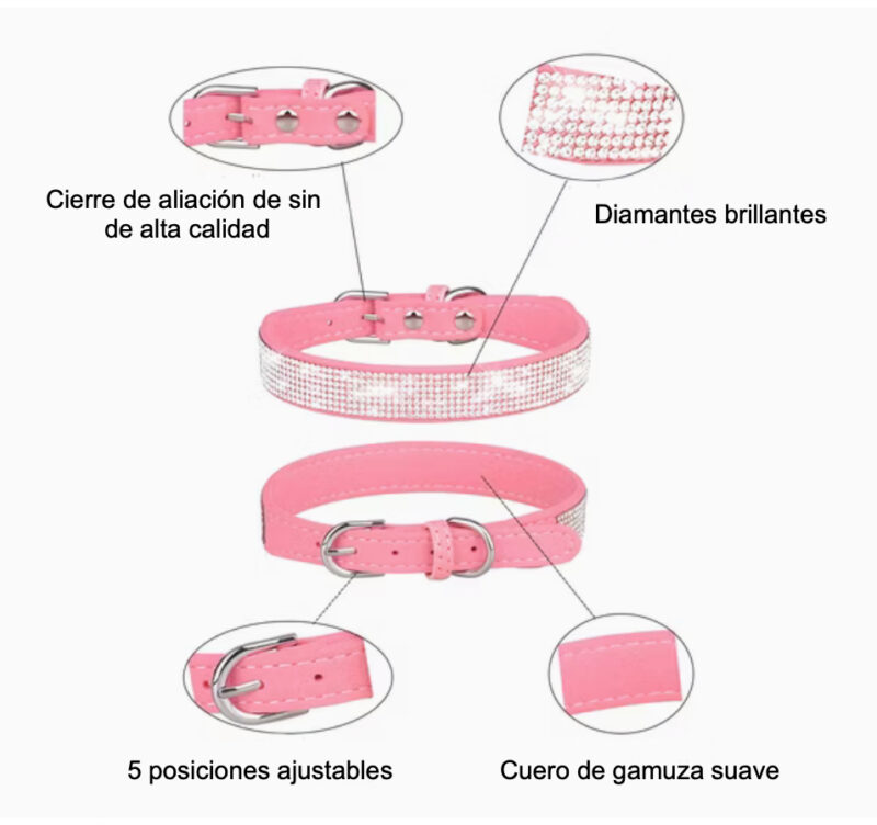 Collares Elegantes Para Mascotas Con Diamantes Brillantes - Imagen 8